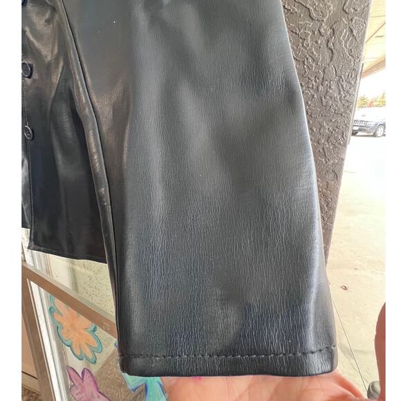 Vintage Fingerhut navy blue faux leather jacket size 12 - Picture 2 of 5